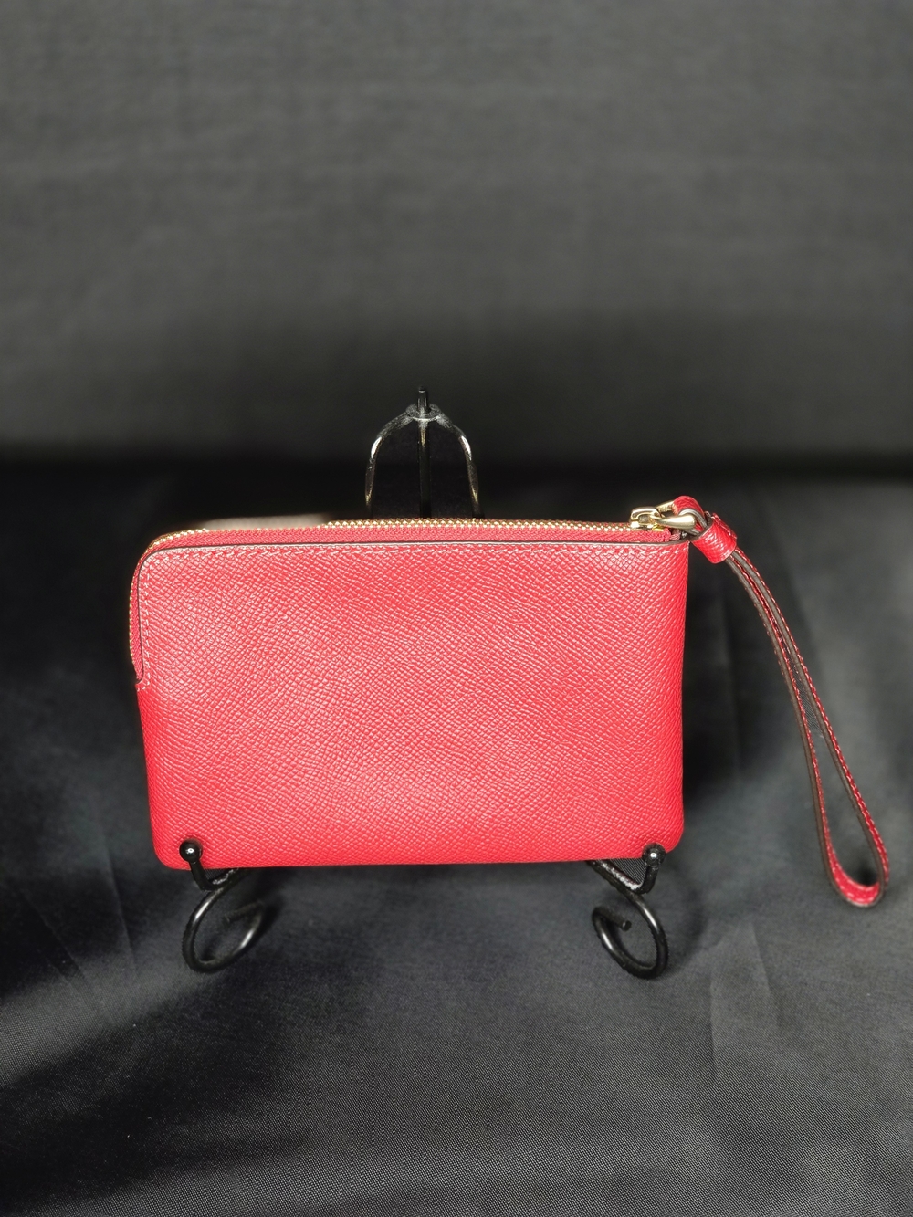 COACH Red Signature Leather Wristlet - Picture 4 of 8
